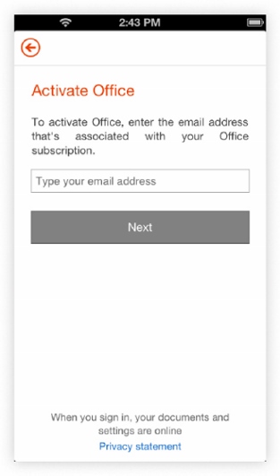 Activate office window